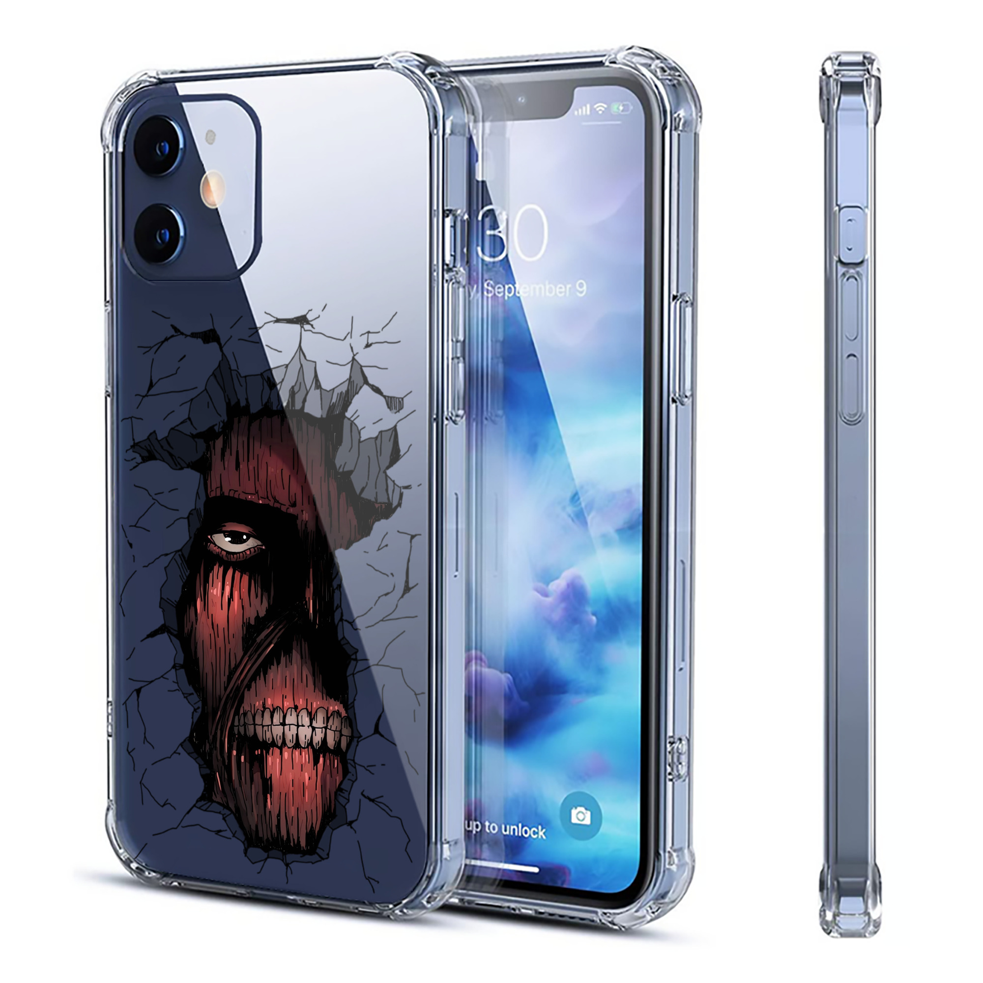 （画像用） 進撃の巨人 Attack on Titan 【iPhone 12シリーズ対応】透明スマホケース（クリアソフトケース）